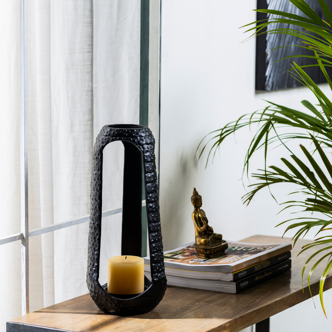 Black Pillar Candle Holder (Small)