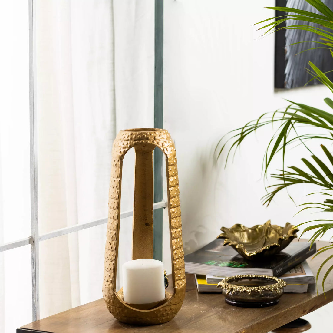 Golden Pillar Candle Holder(Small)