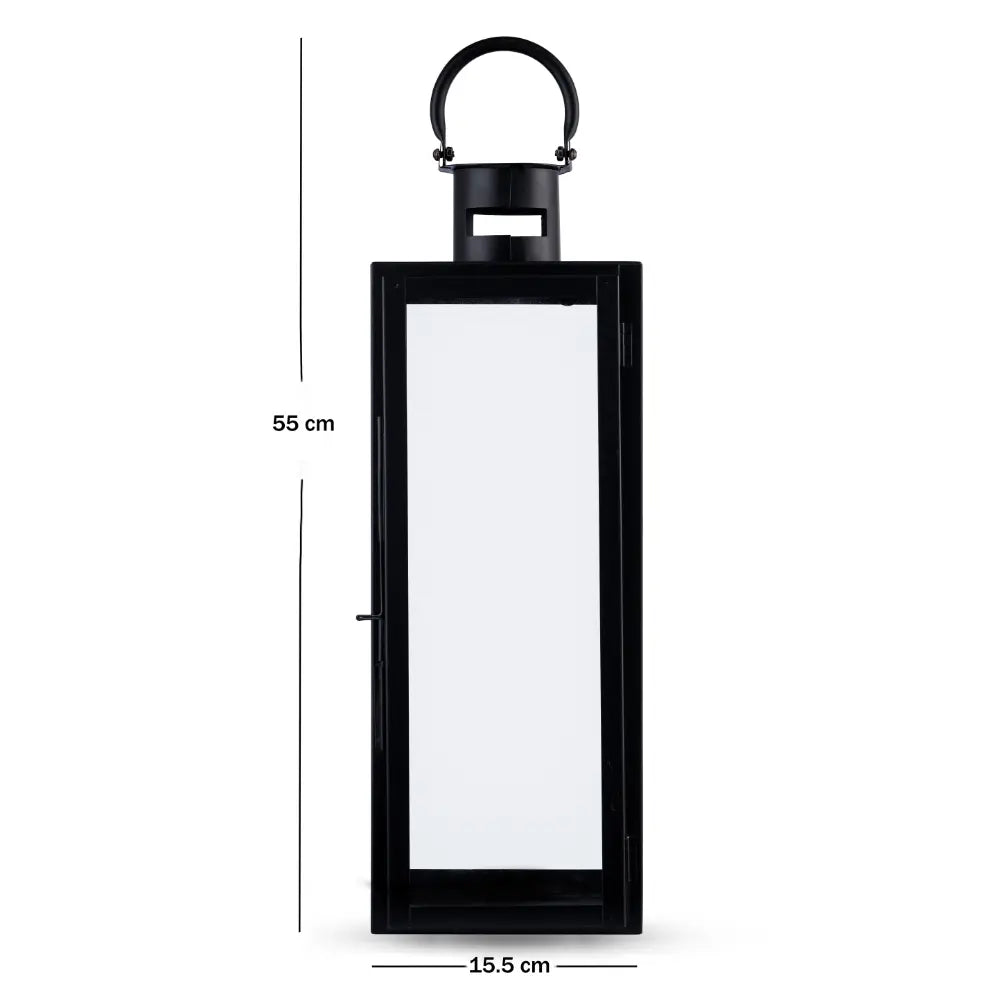 Garden Glow Lantern Black Medium