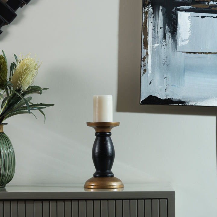 Classic Two-Tone Pillar Candle Stand