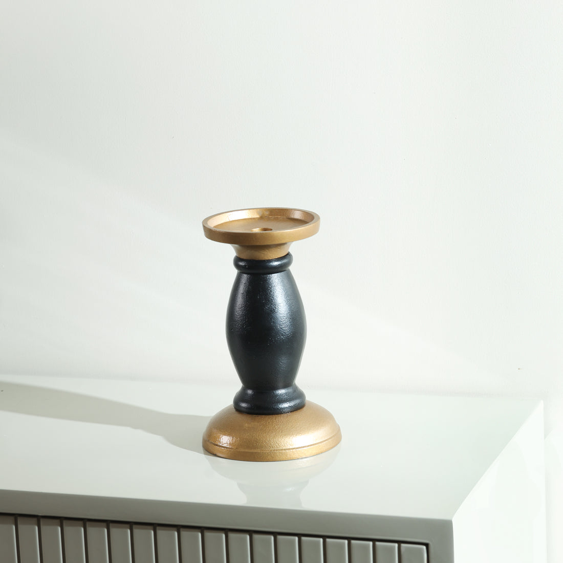 Classic Two-Tone Pillar Candle Stand