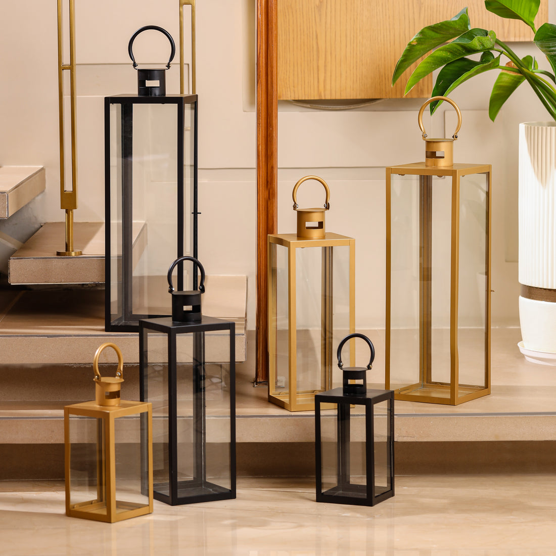 Garden Glow Lantern Black Small