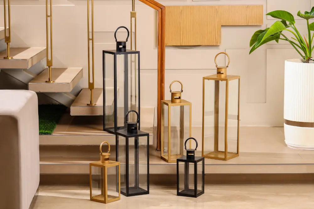 Garden Glow Lantern Black Large