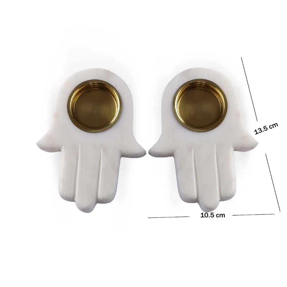 Marble Palm Candle Holders