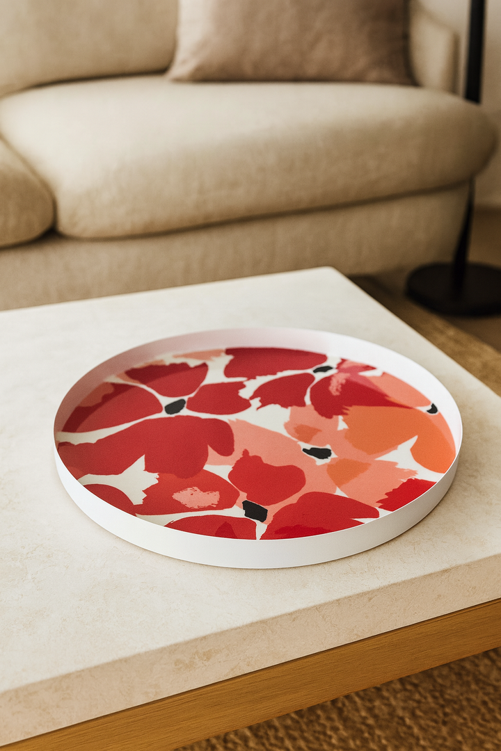 Scarlet Bloom Metal Plate