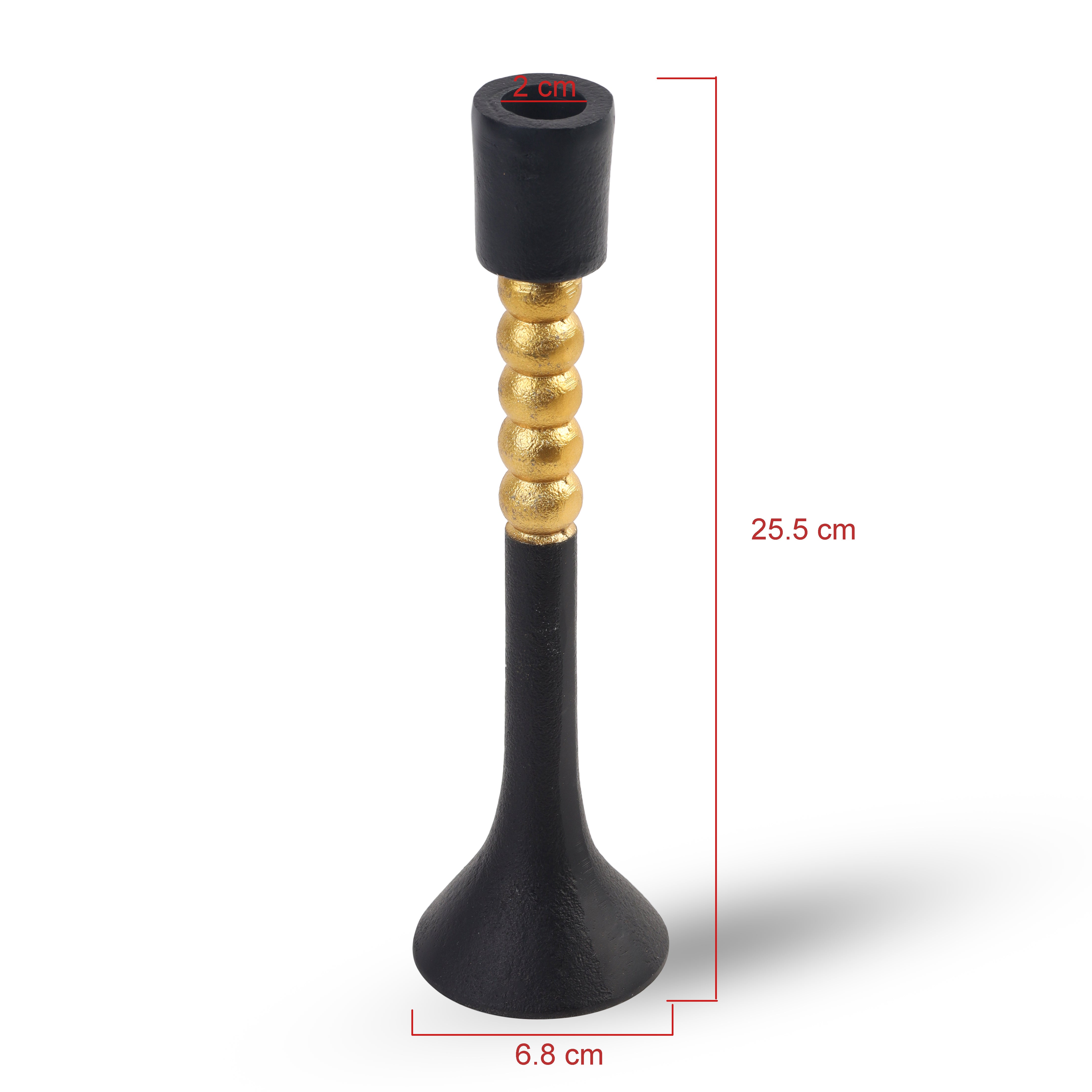 Black & Gold Elegant Candle Holder Set (Set of 3)