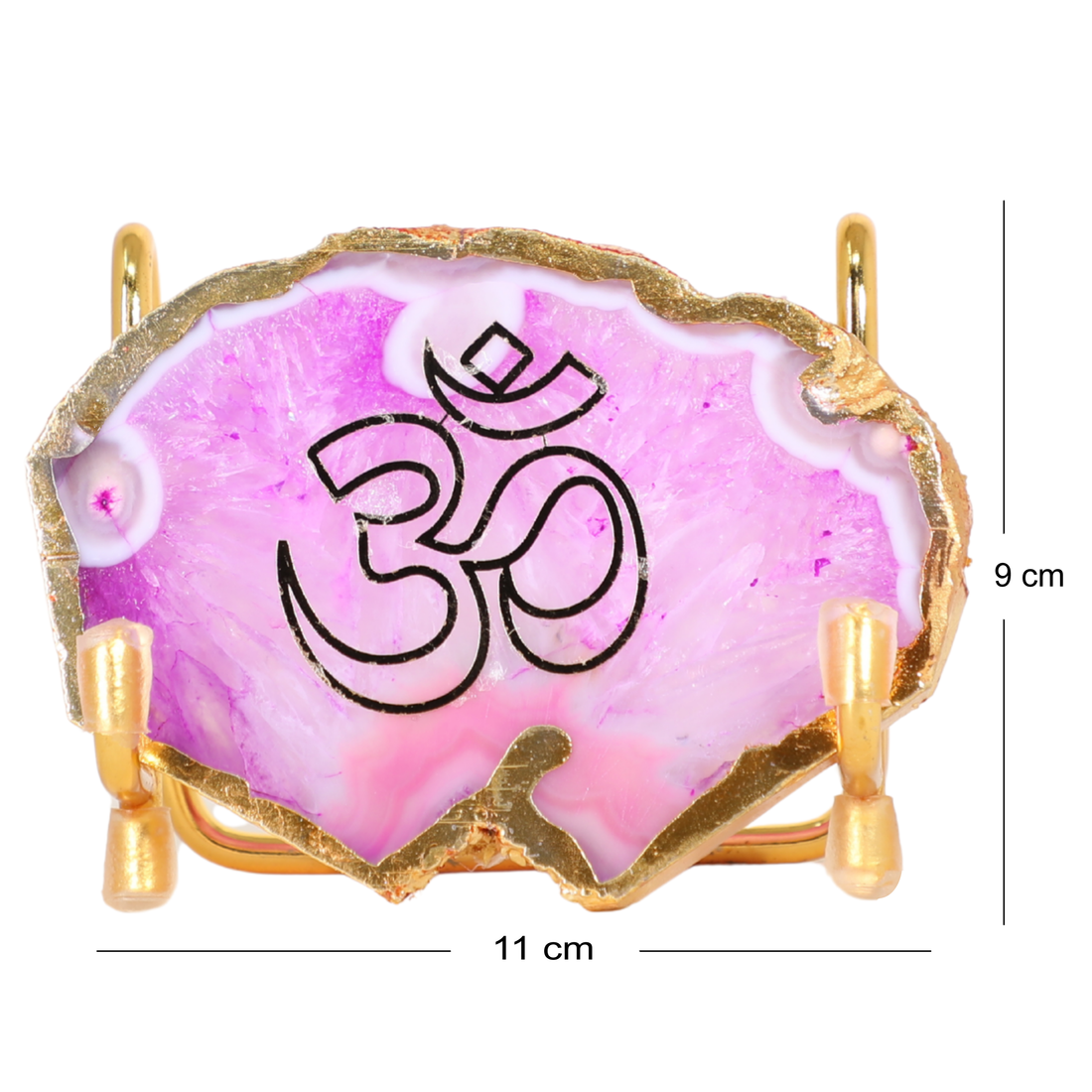 Blush Pink Aura Om Agate Stand
