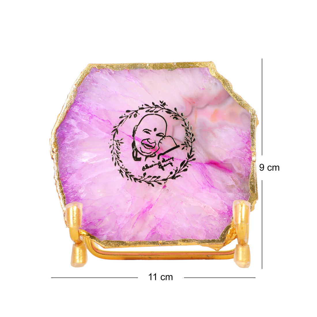 Blush Pink Aura Guru Ji Agate Stand