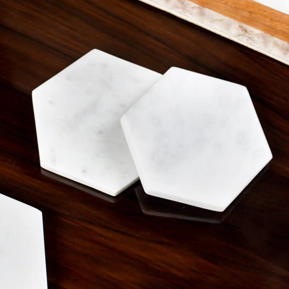 Marble Hex Coasters
