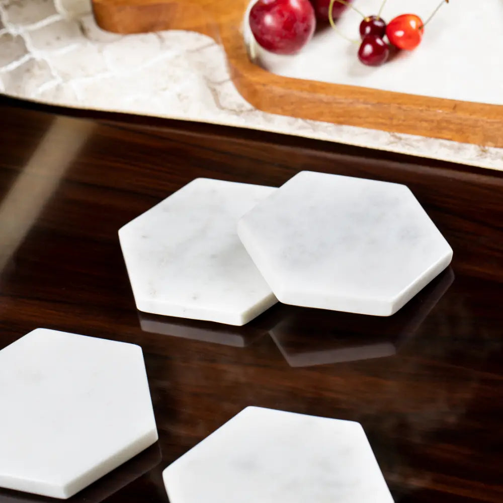Marble Hex Coasters