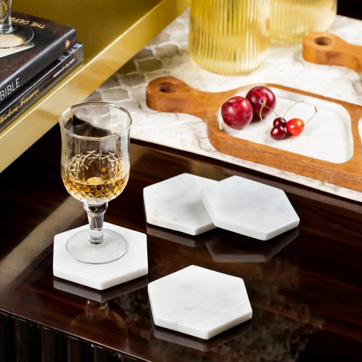 Marble Hex Coasters