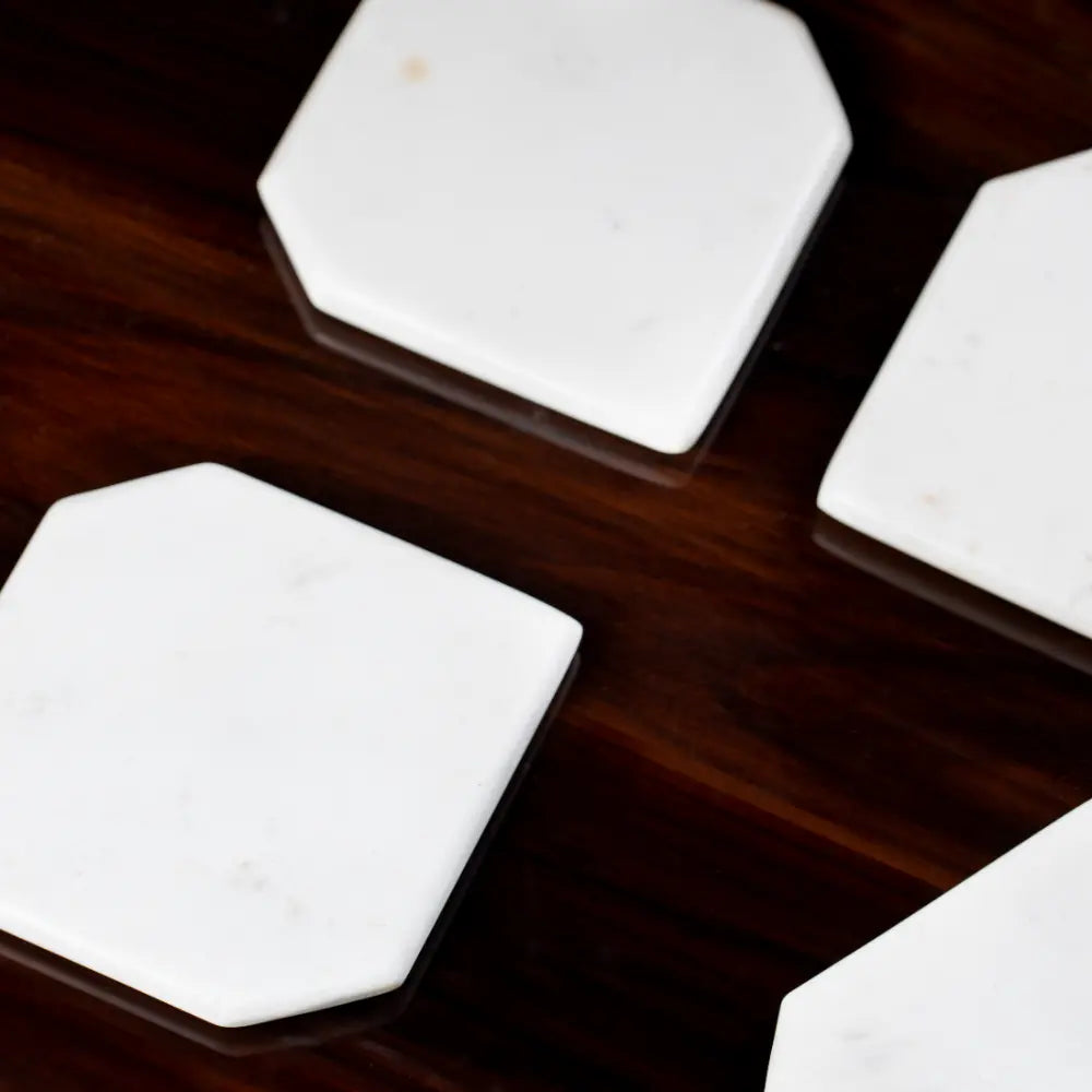 Elegant White Marble Coasters