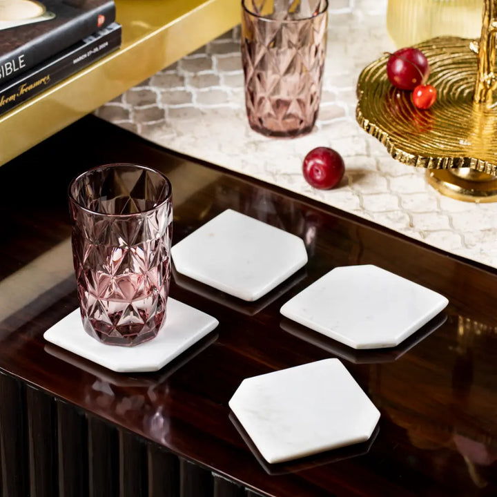 Elegant White Marble Coasters