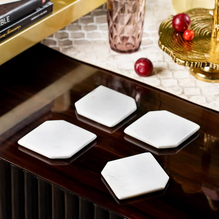 Elegant White Marble Coasters