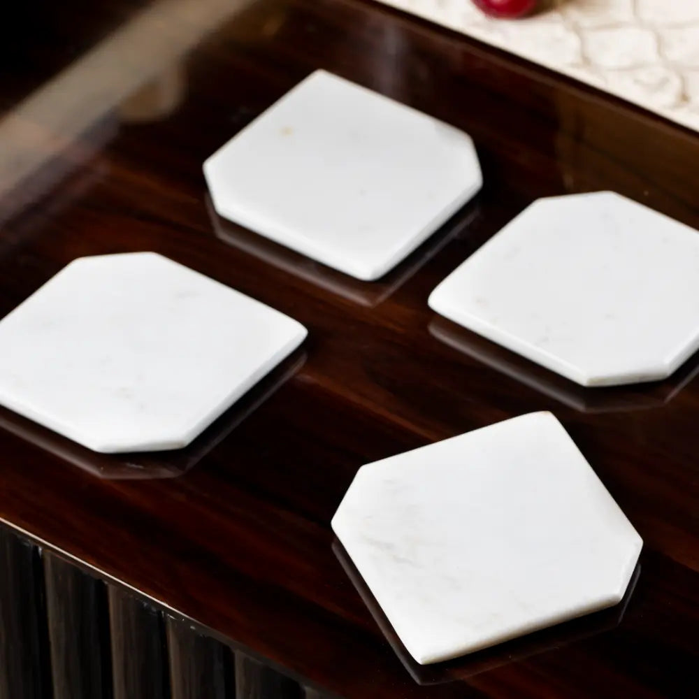 Elegant White Marble Coasters