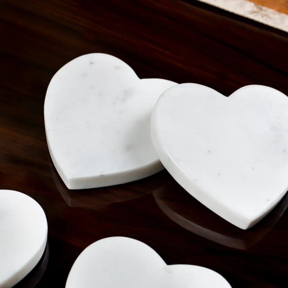 White Heartstone Coasters