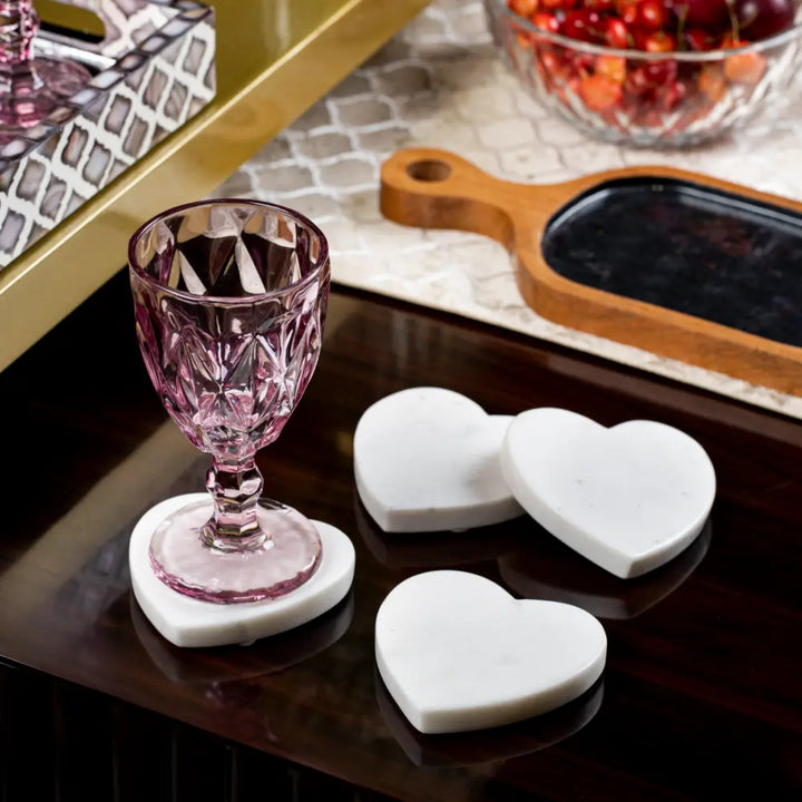 White Heartstone Coasters