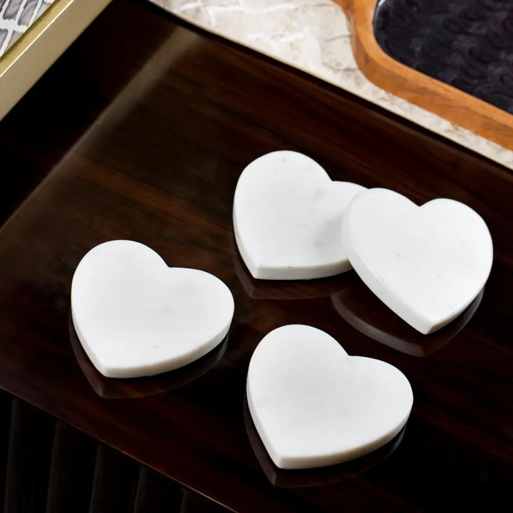 White Heartstone Coasters