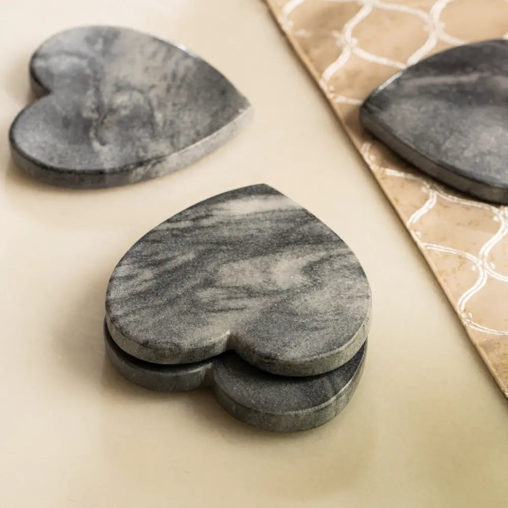 Grey Heartstone Coasters