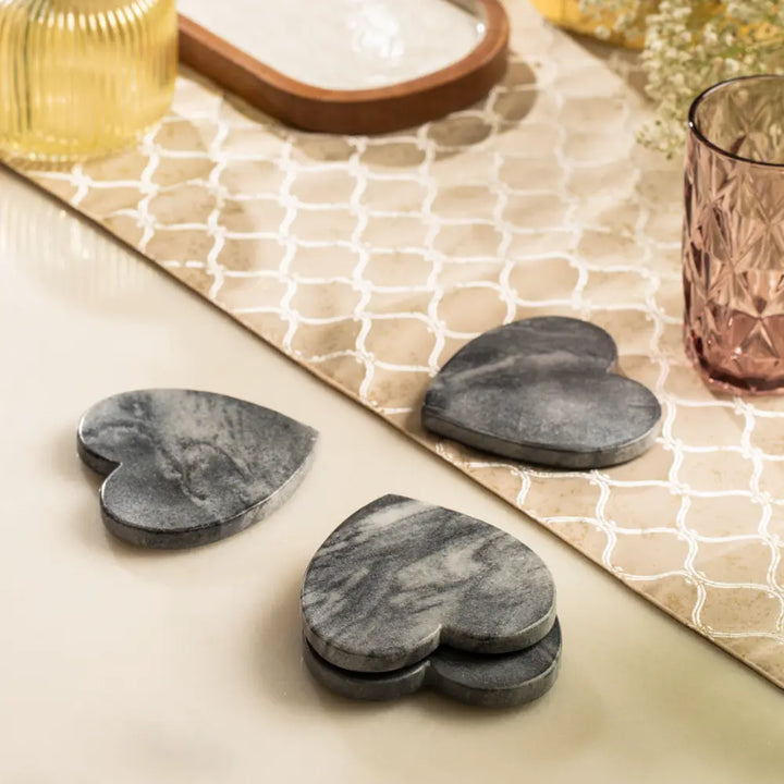 Grey Heartstone Coasters