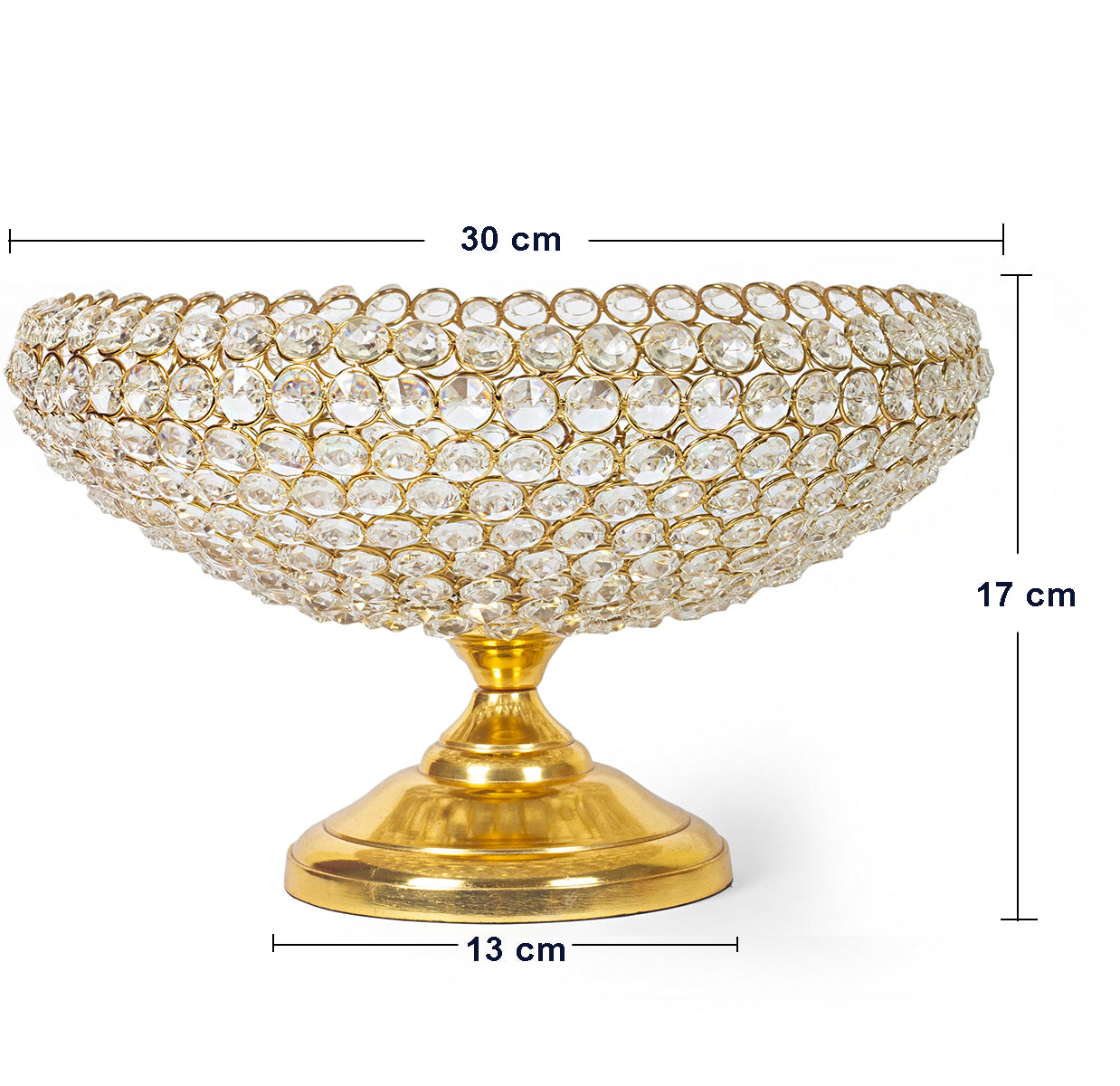 Luxe Crystal Bowl – Gold Elegance Edition