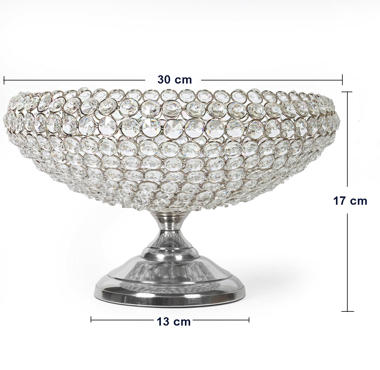Luxe Crystal Bowl – Silver Grace Edition