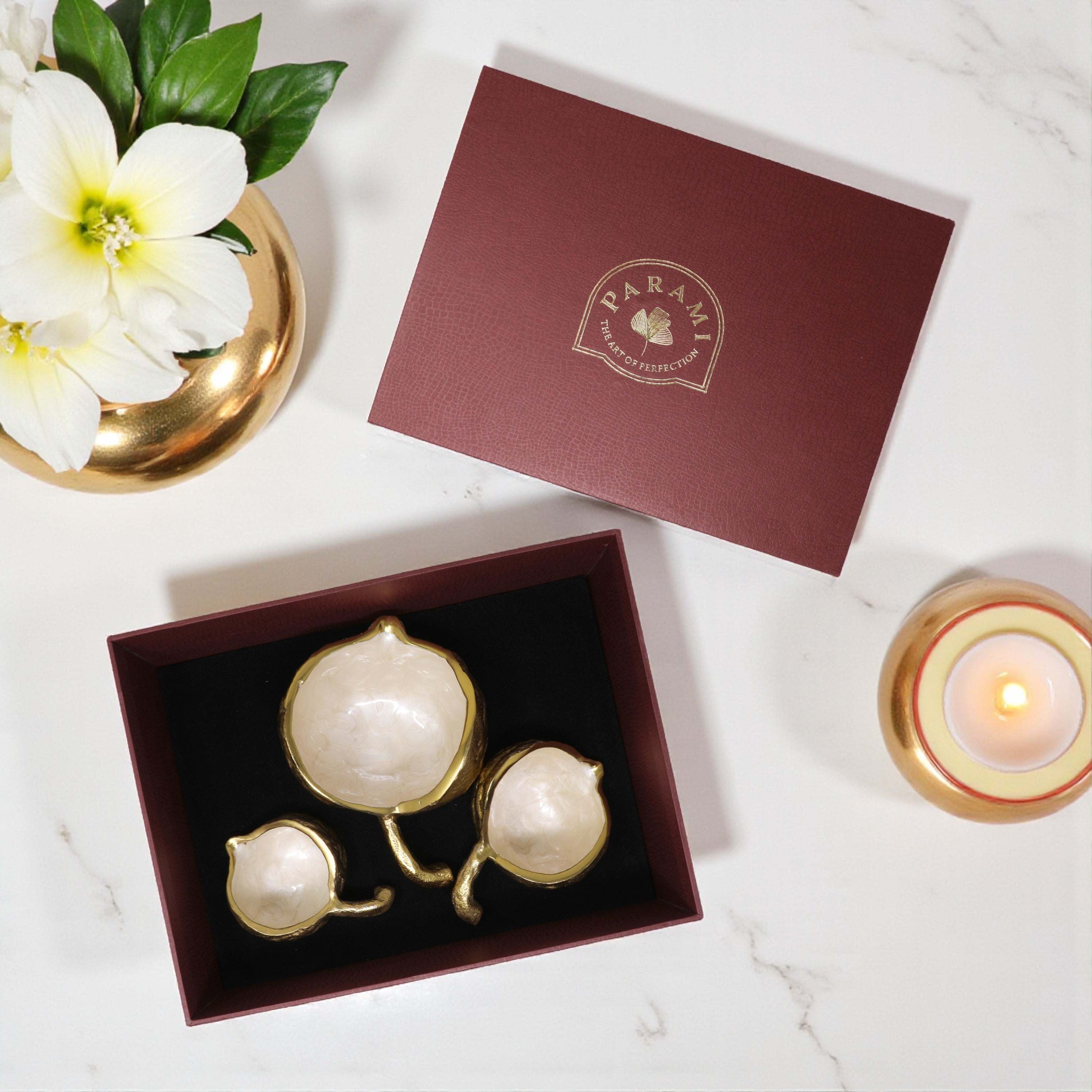 PARAMI Gift Box-Gold Shell Serving Set