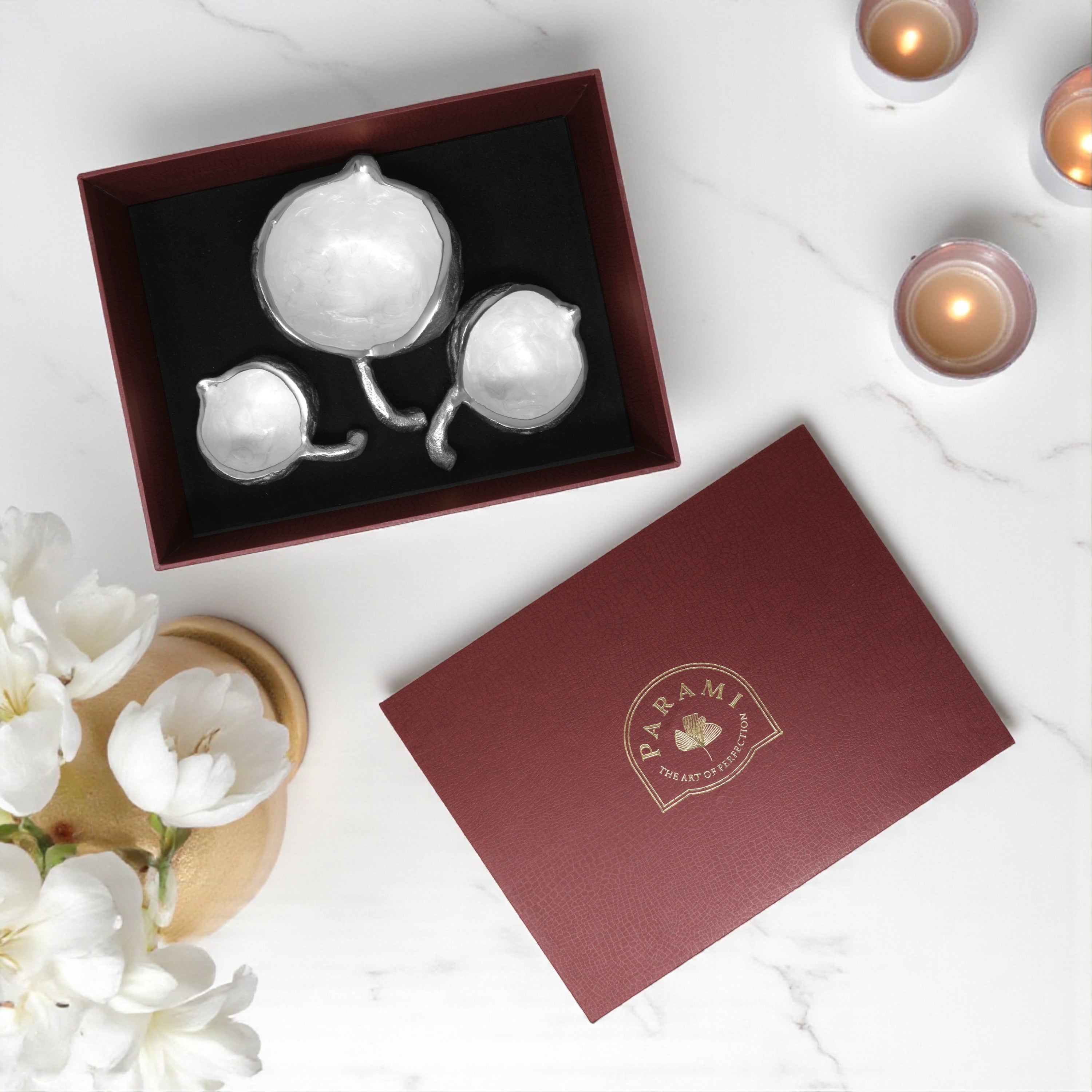 PARAMI Gift Box-Silver Shell Serving Set