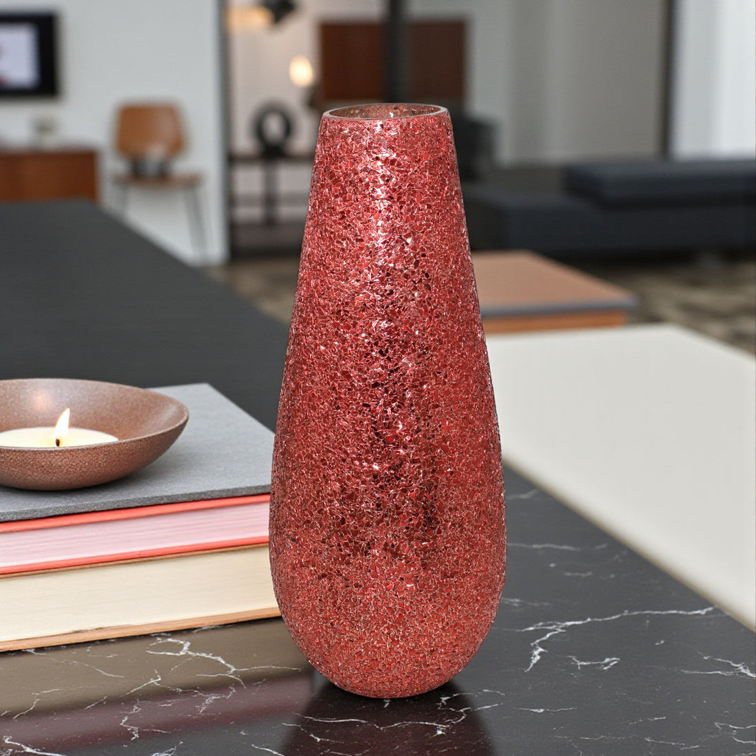 Red Aurora Glitter Vase(Large)