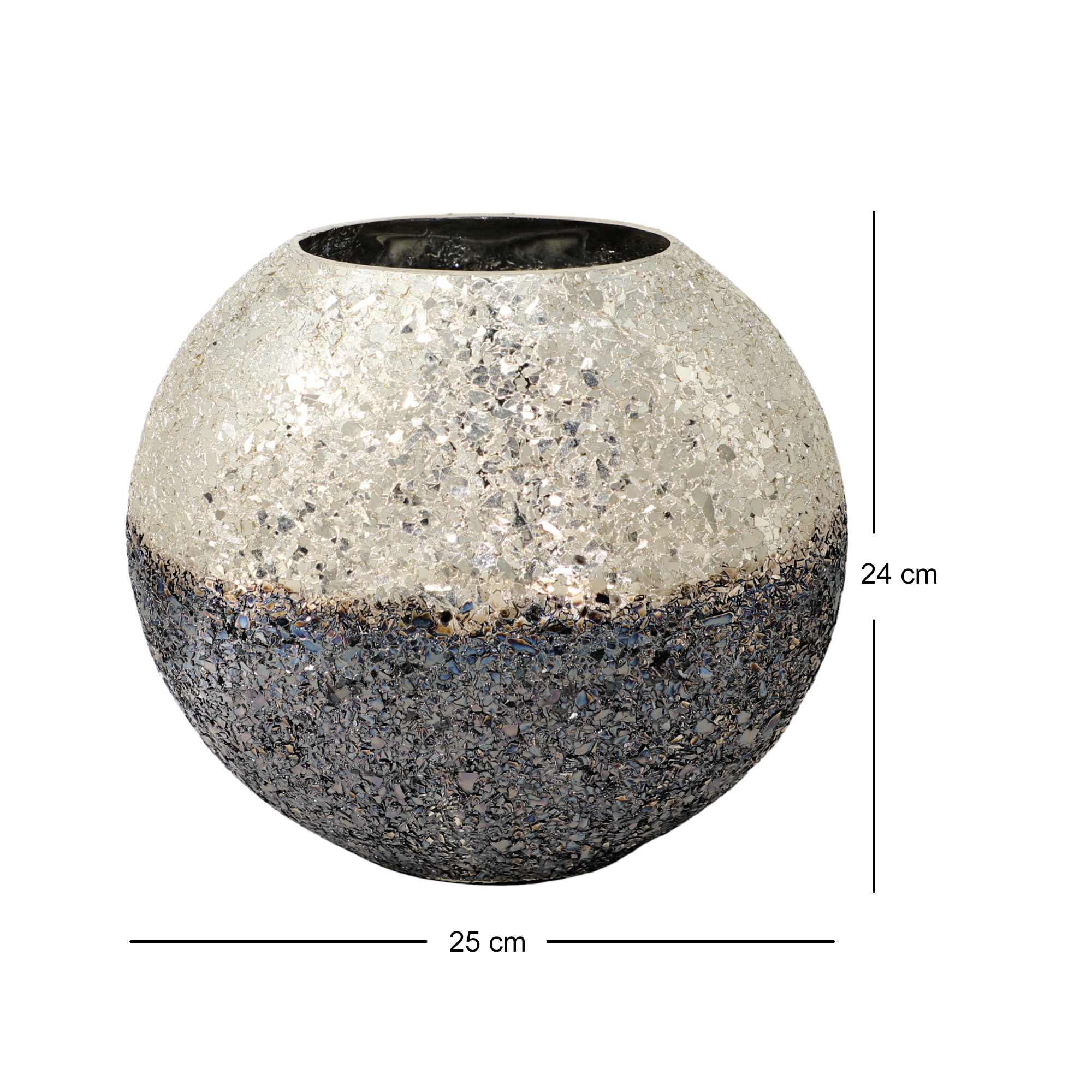 Luminous Glitter Vase - Blue Antique