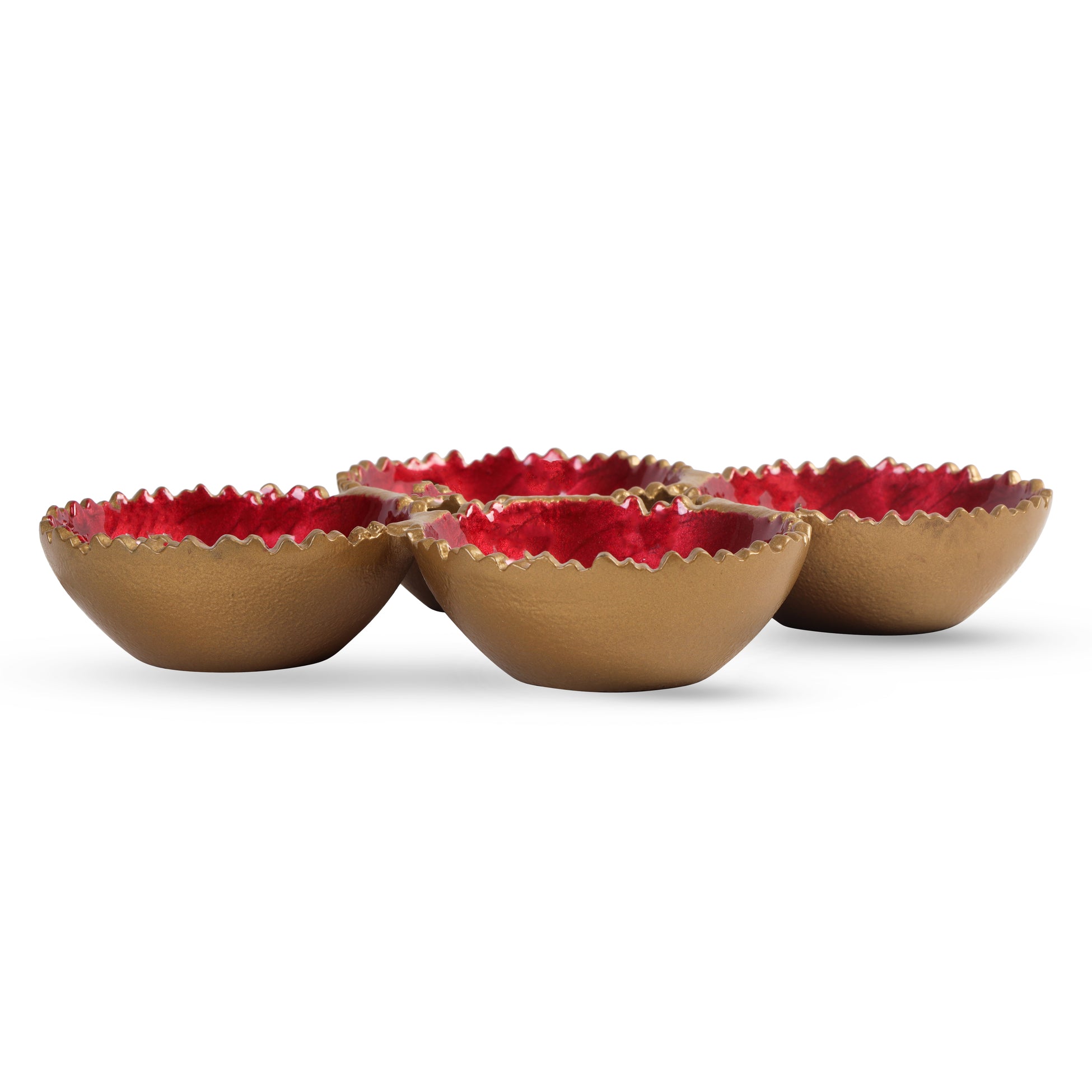 Radiant Red Ripple Bowls
