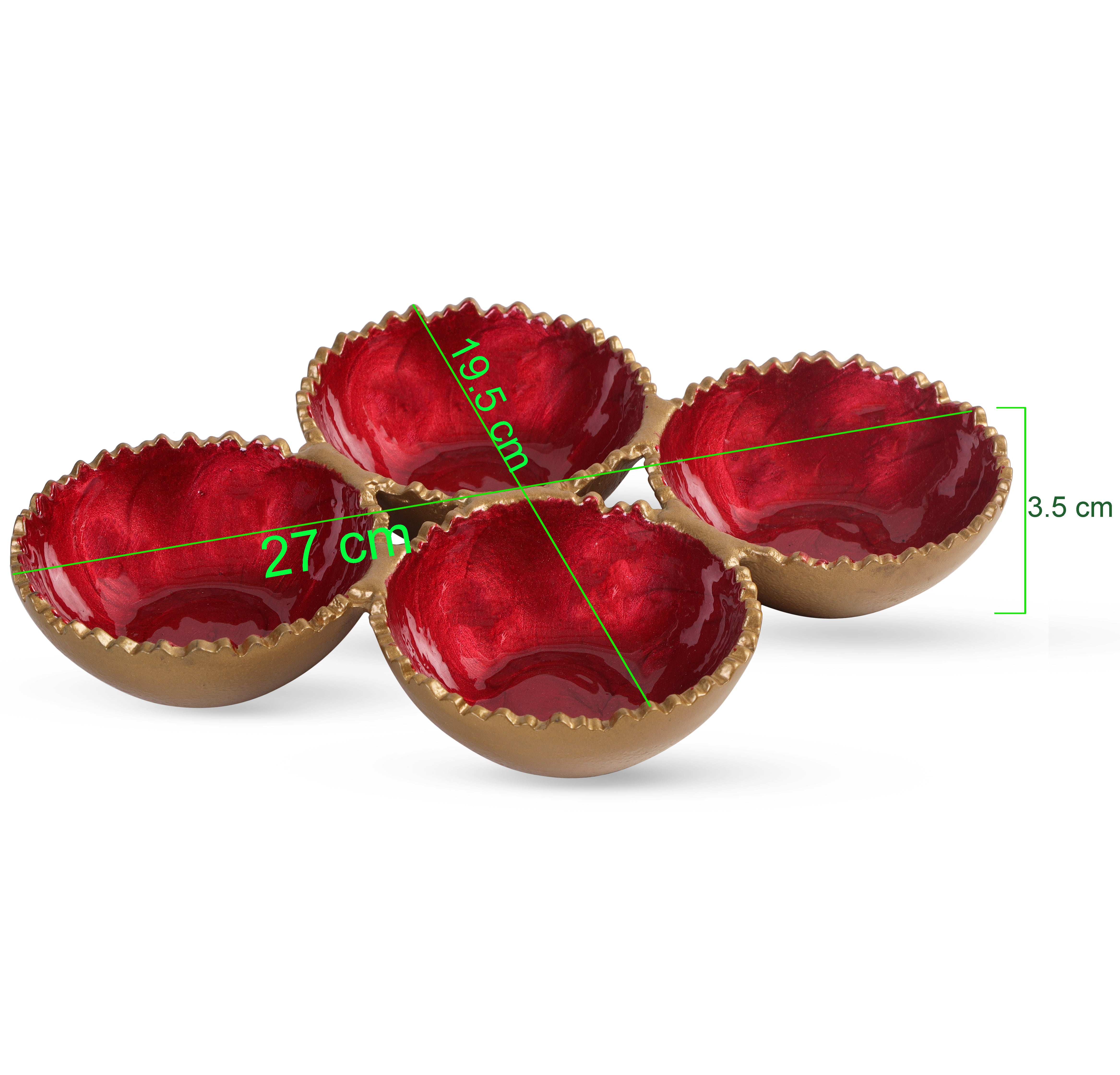Radiant Red Ripple Bowls