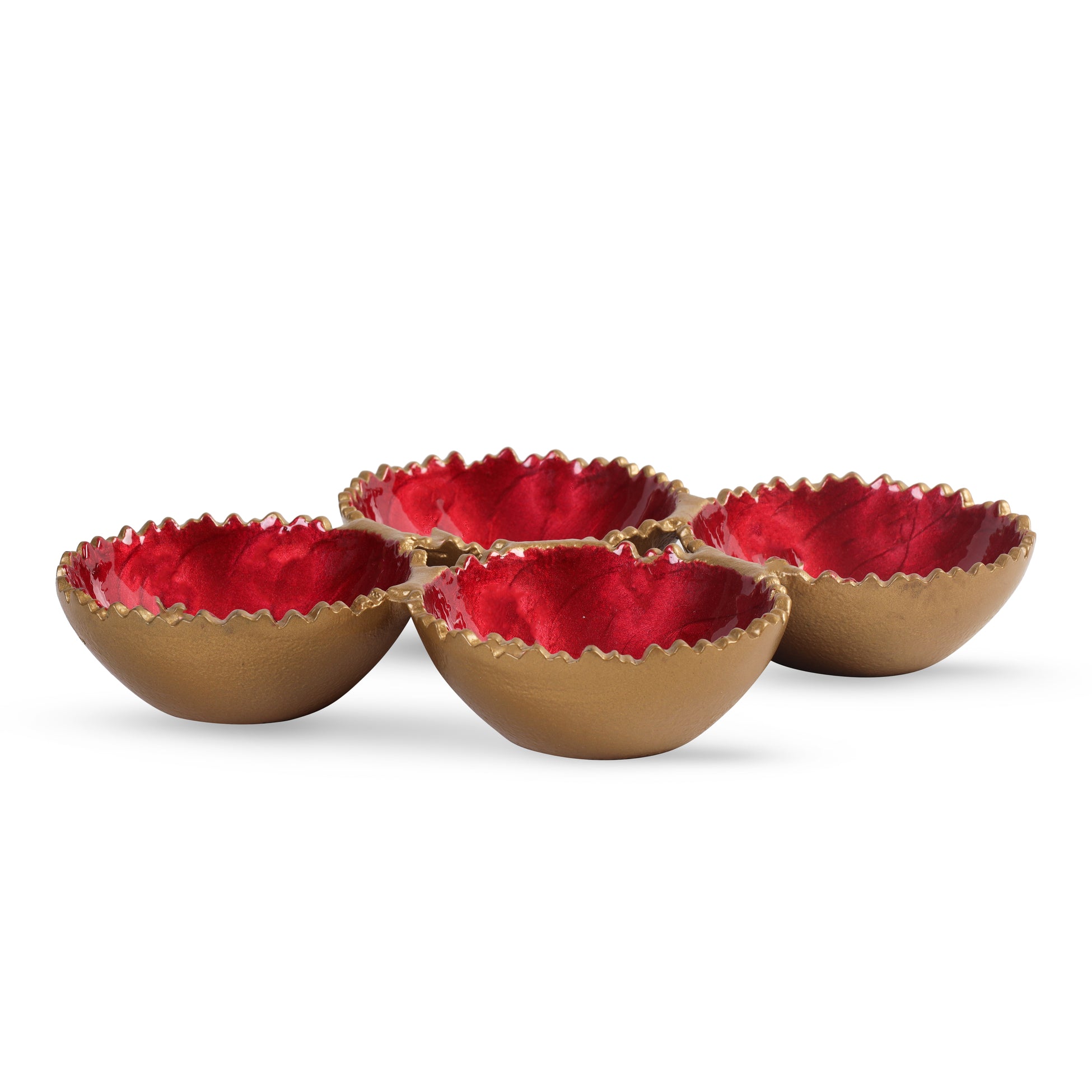 Radiant Red Ripple Bowls