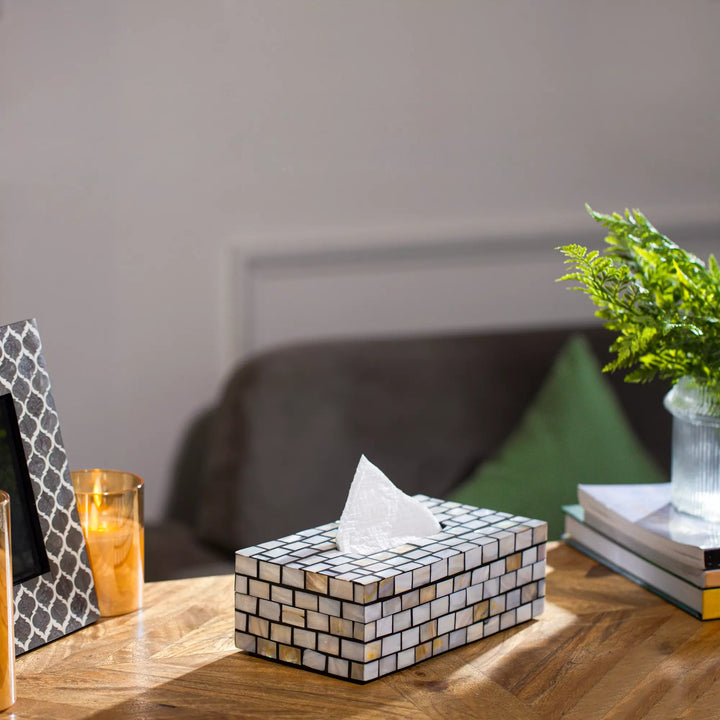 Gleaming Mother of Pearl Tissue Box