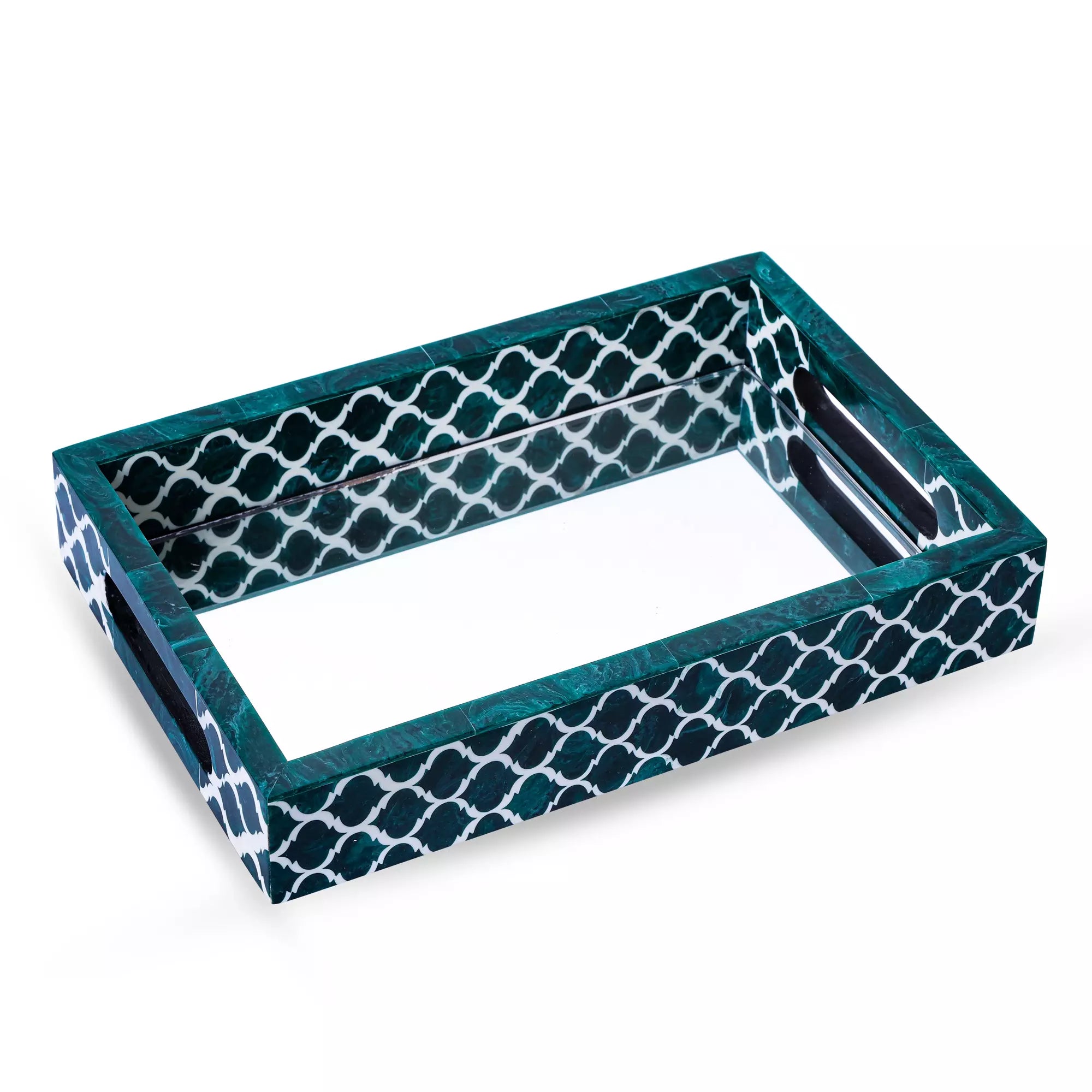 Emerald Lattice Decorative Tray