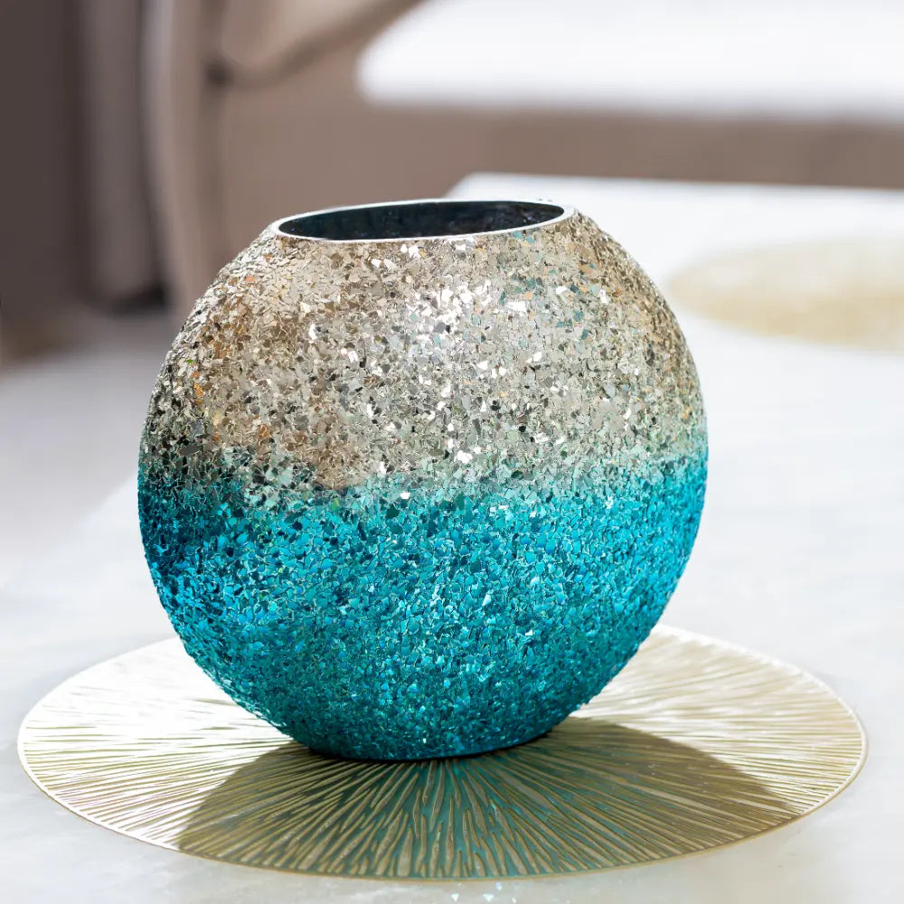 Luminous Glitter Vase - Blue Ombre
