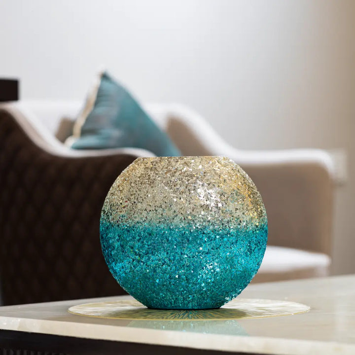 Luminous Glitter Vase - Blue Ombre