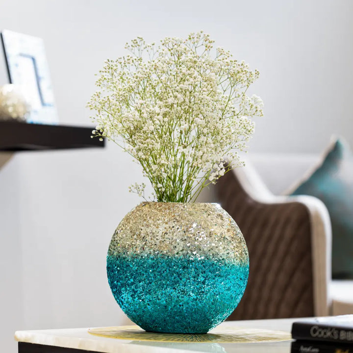 Luminous Glitter Vase - Blue Ombre