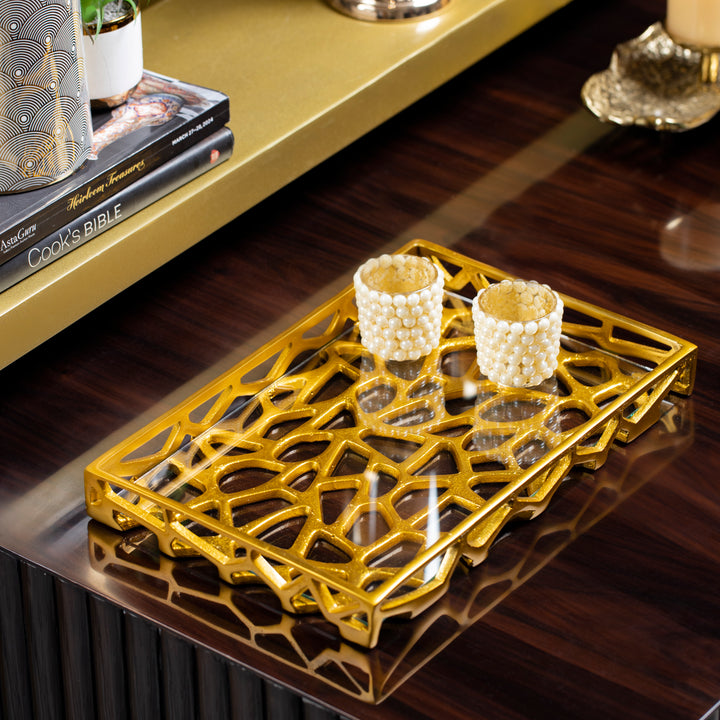 Golden Lattice Tray