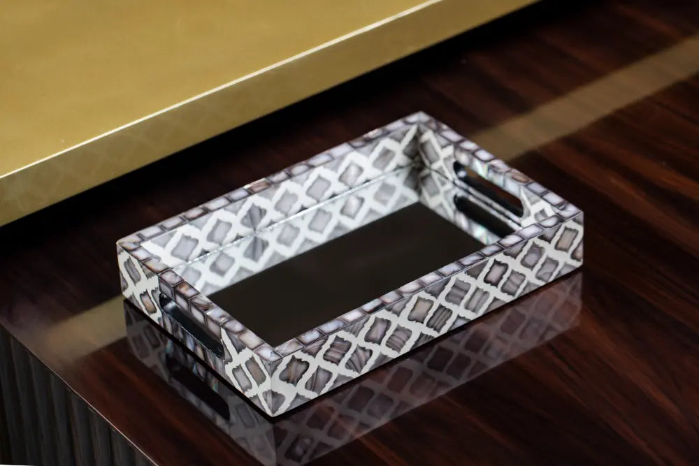 Geometric Elegance Mirror Tray