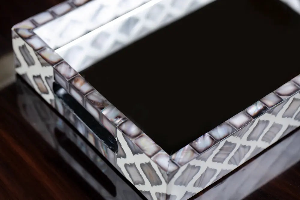 Geometric Elegance Mirror Tray