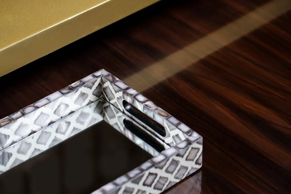 Geometric Elegance Mirror Tray