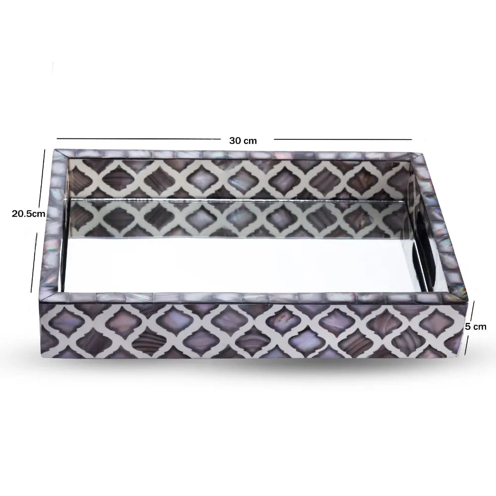Geometric Elegance Mirror Tray