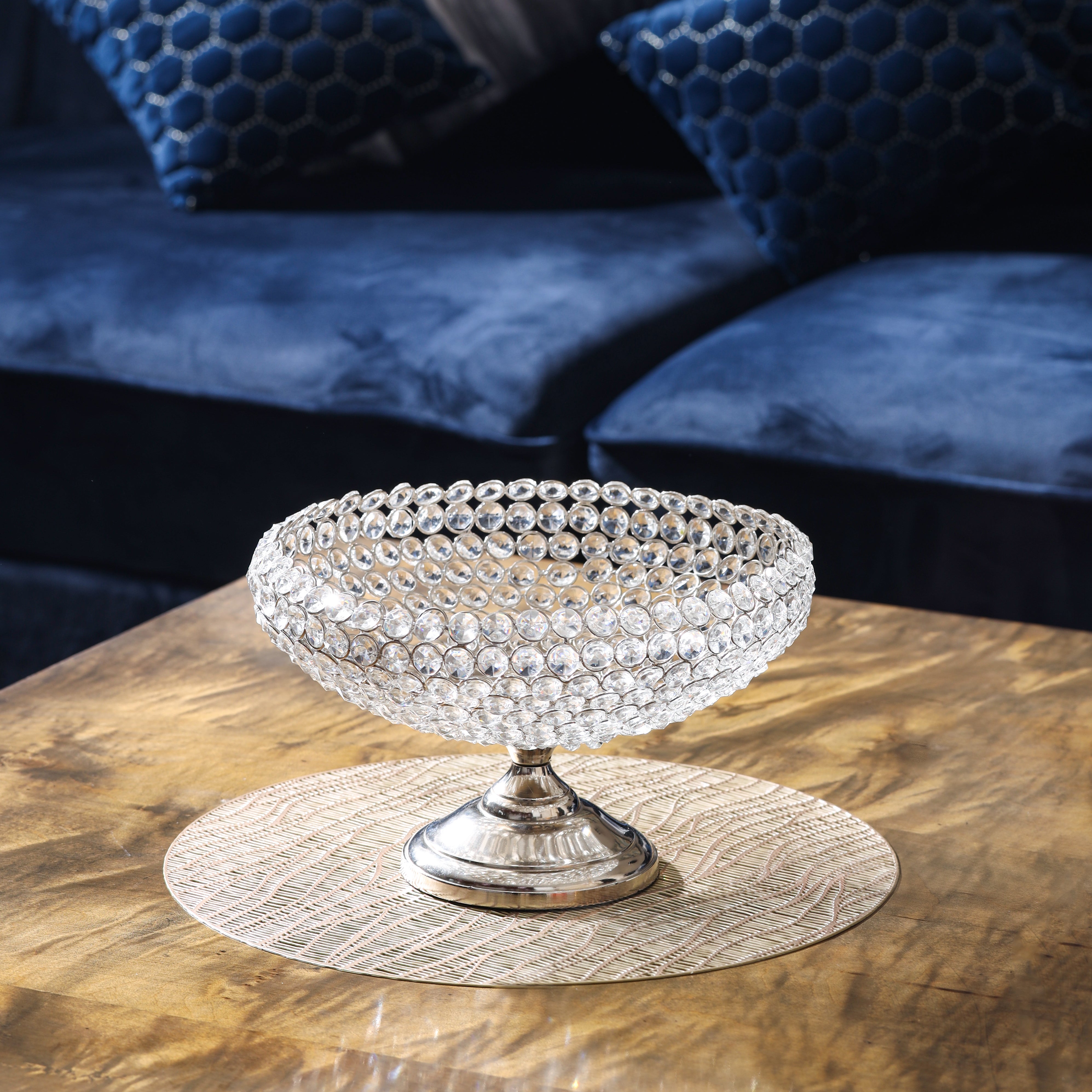Luxe Crystal Bowl – Silver Grace Edition