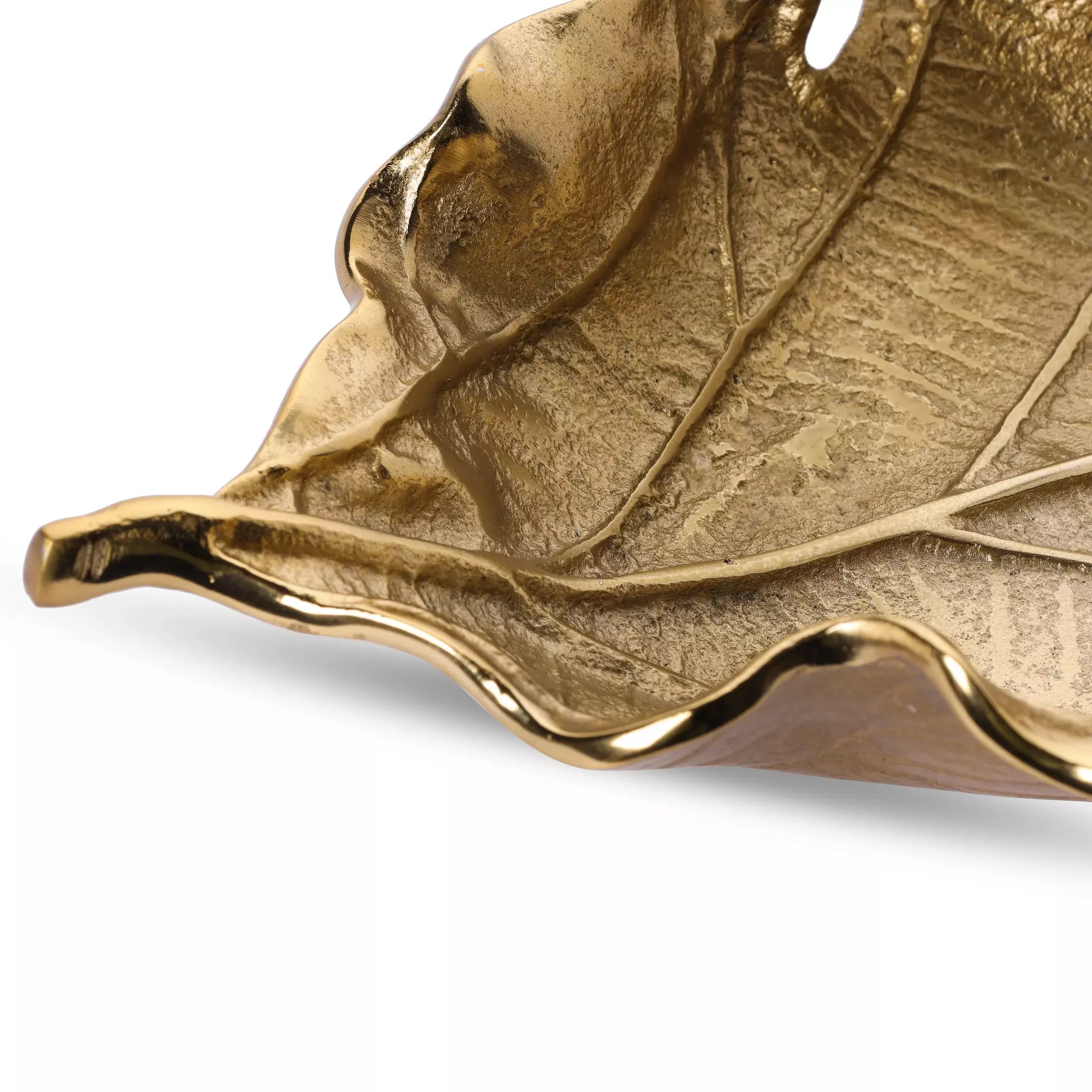 Golden Elegance Leaf Dish