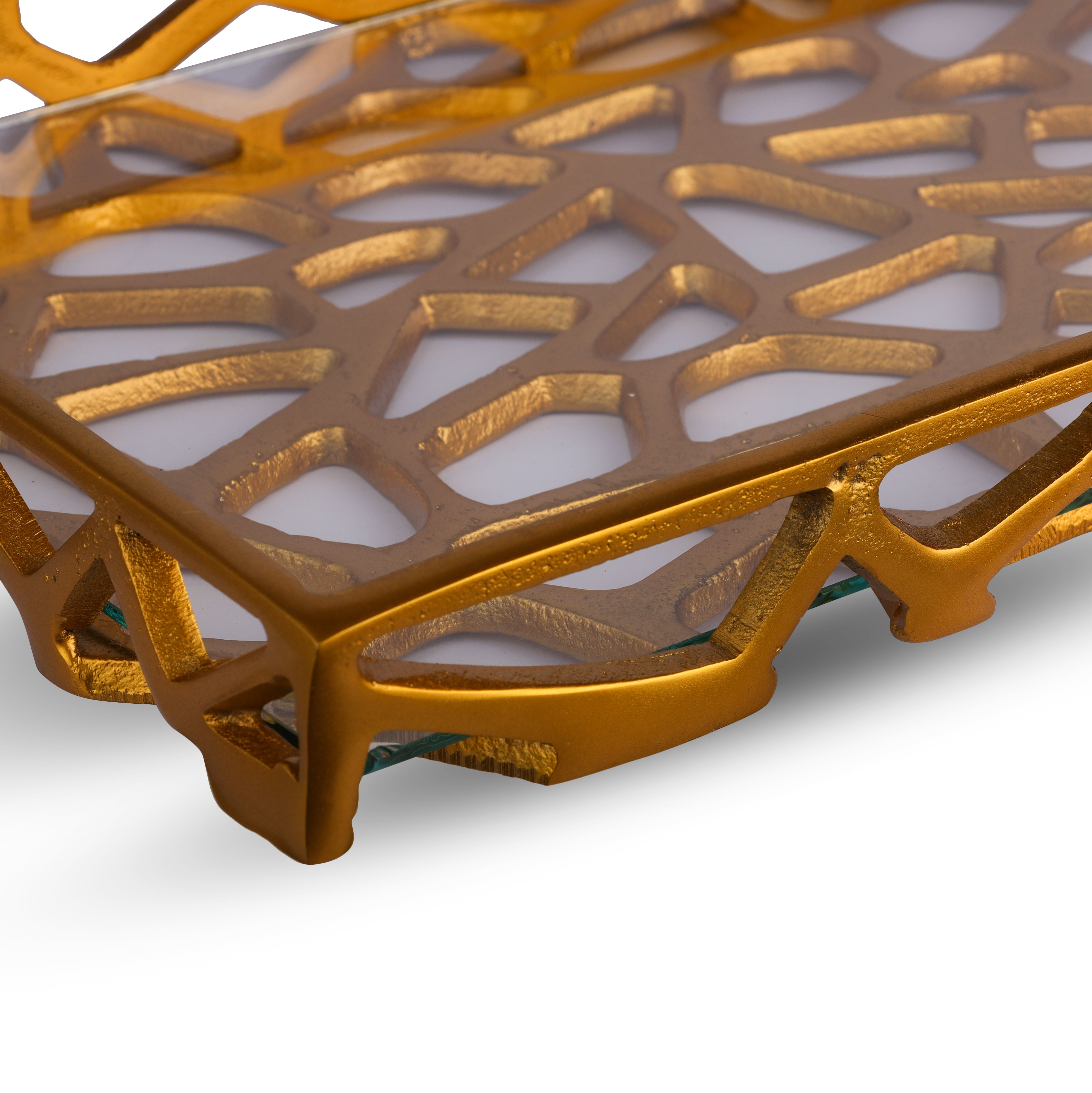 Golden Lattice Tray