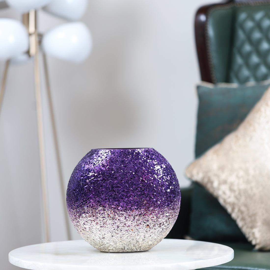 Luminous Glitter Vase - Purple Ombre