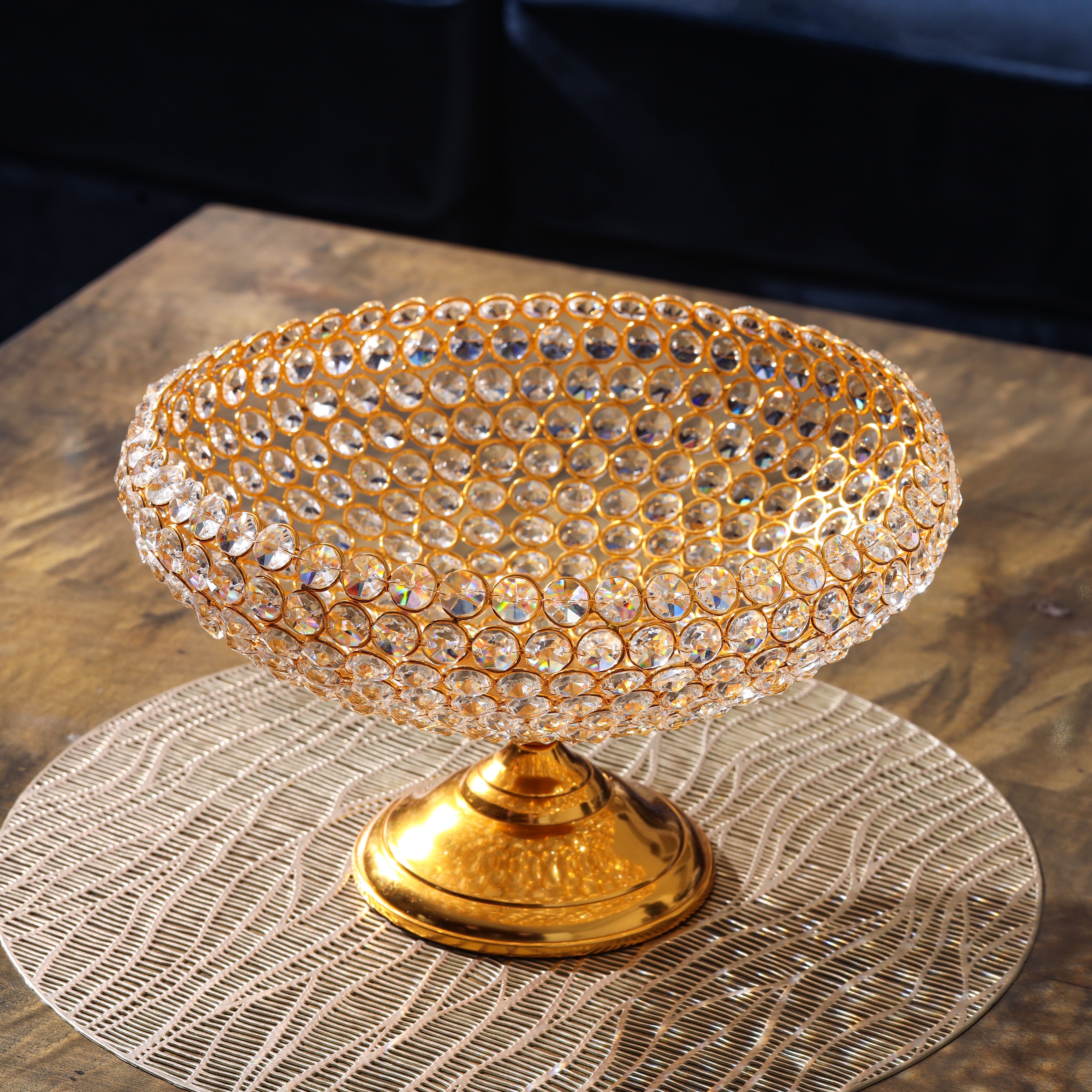 Luxe Crystal Bowl – Gold Elegance Edition