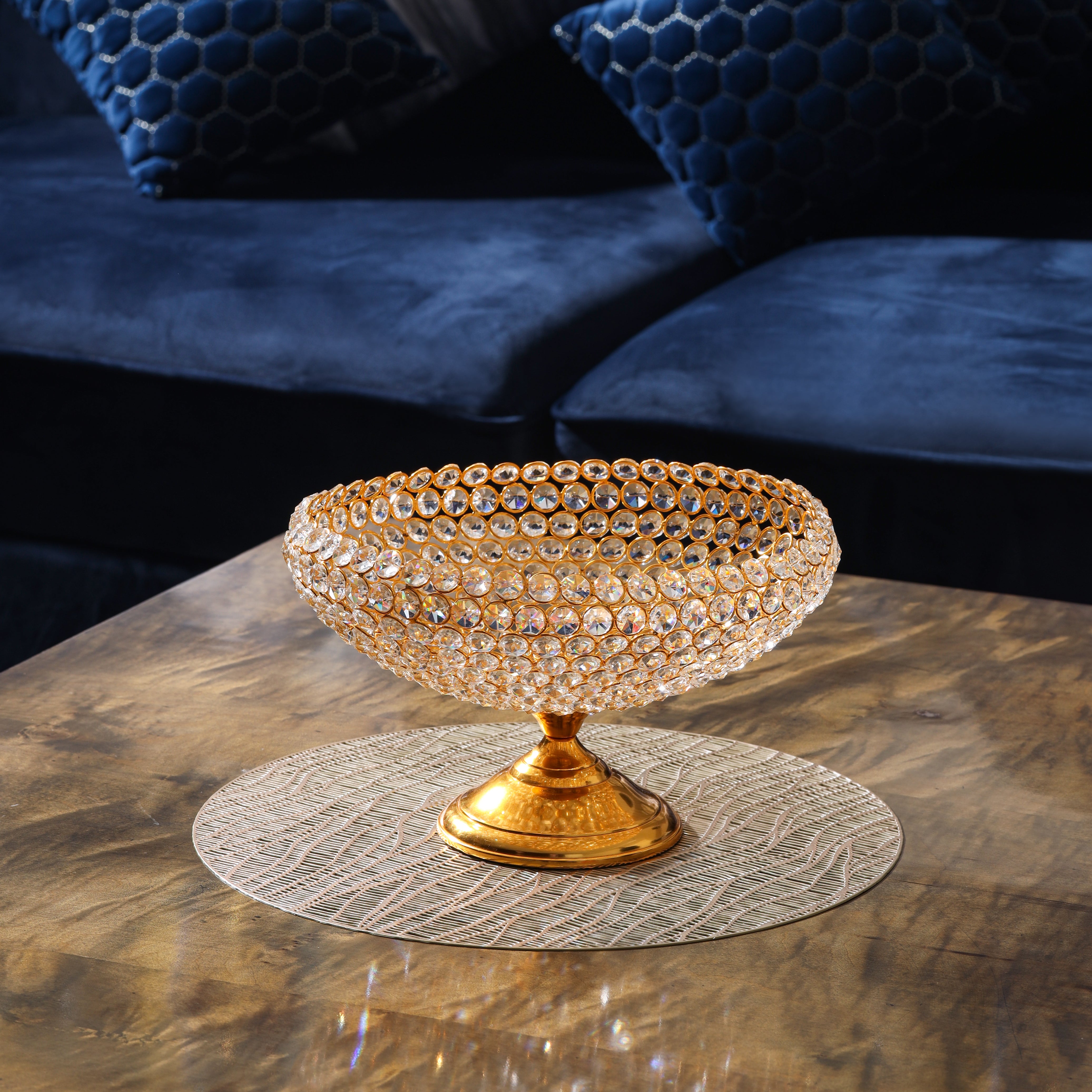 Luxe Crystal Bowl – Gold Elegance Edition