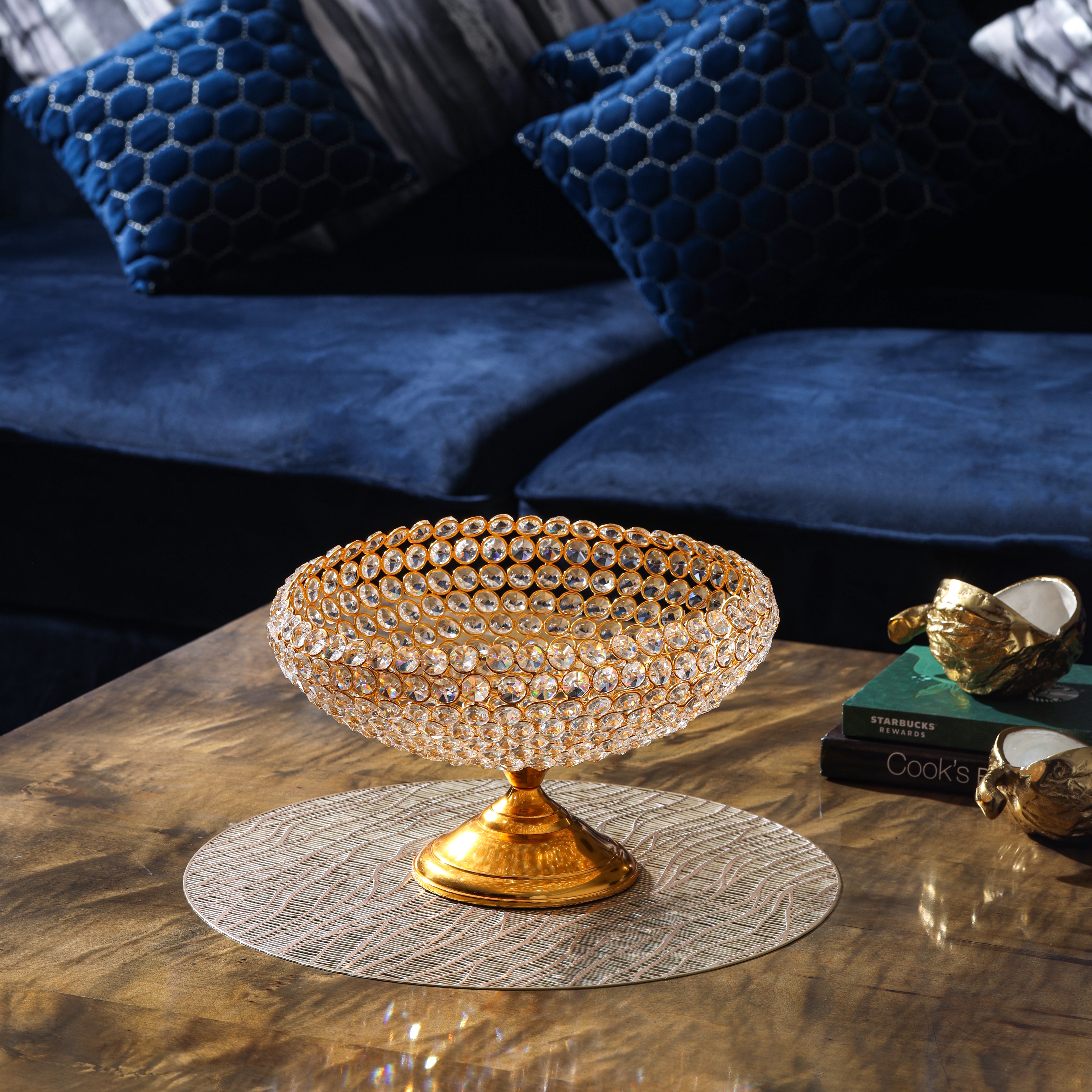 Luxe Crystal Bowl – Gold Elegance Edition